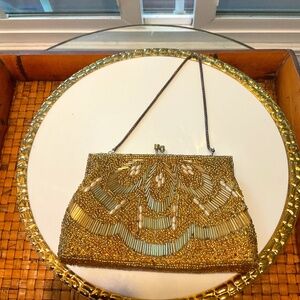 VTG Gold Beaded Purse